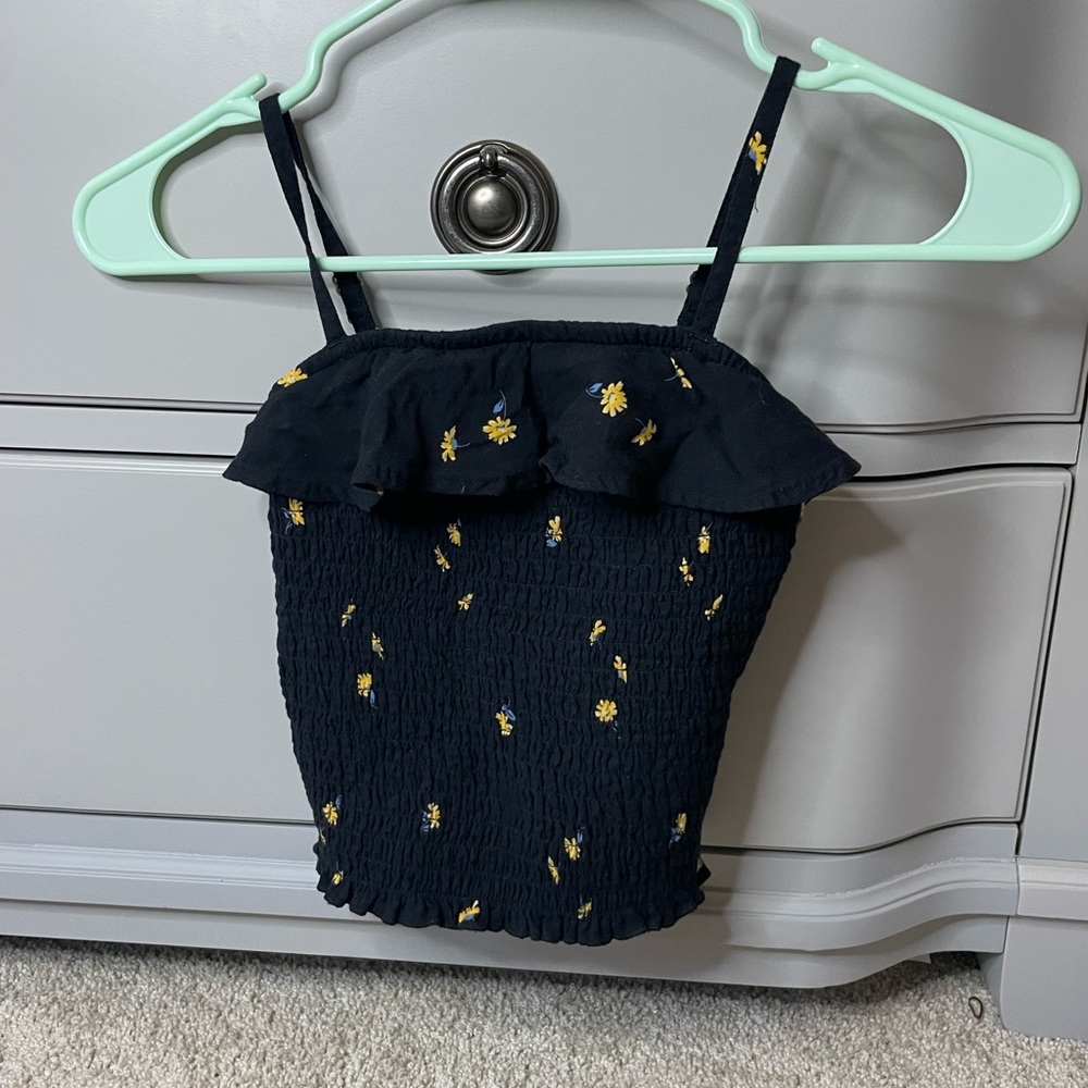 Yellow flower crop top from abocrombie kids